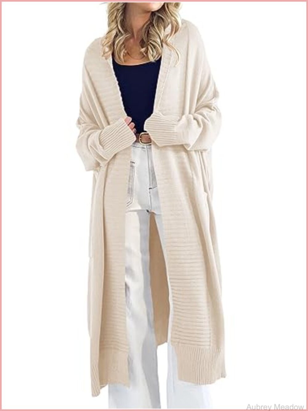 Oversized Chunky Long Cardigan Women Open Front Knit Maxi Duster